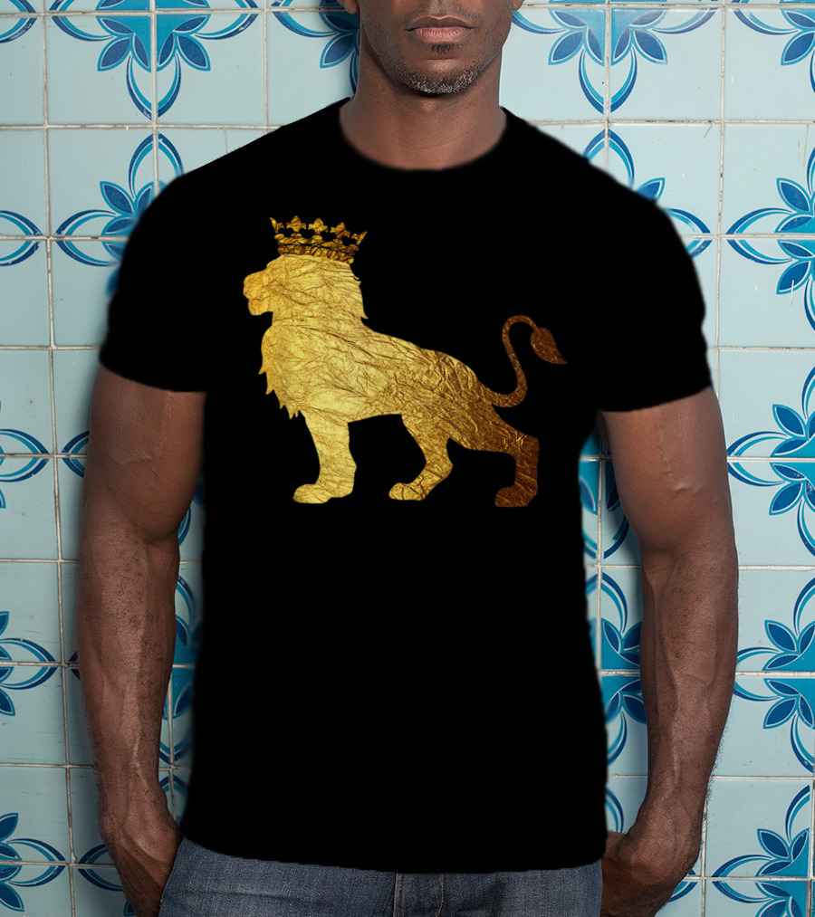 King Of The Jungle Lion With Golden Crown T-Shirt