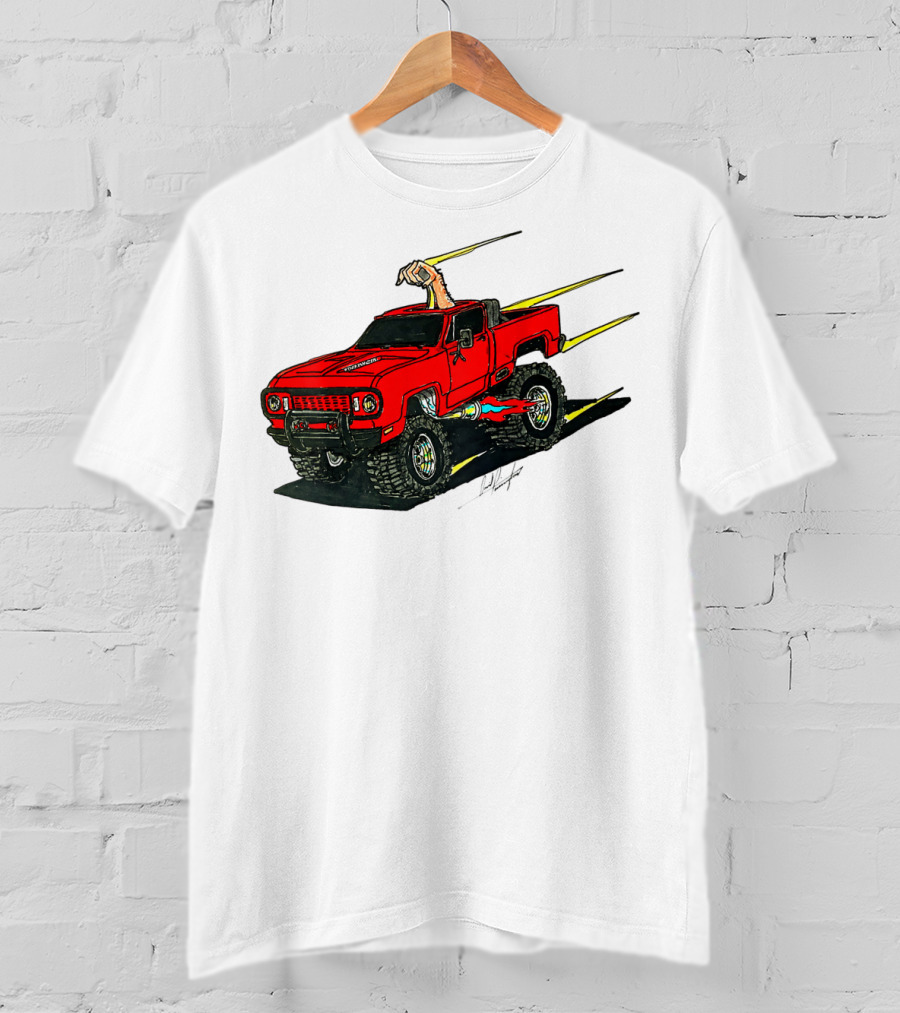 Kurt's Old Truck Red Off-Road Adventure With Arm Out The Window T-Shirt