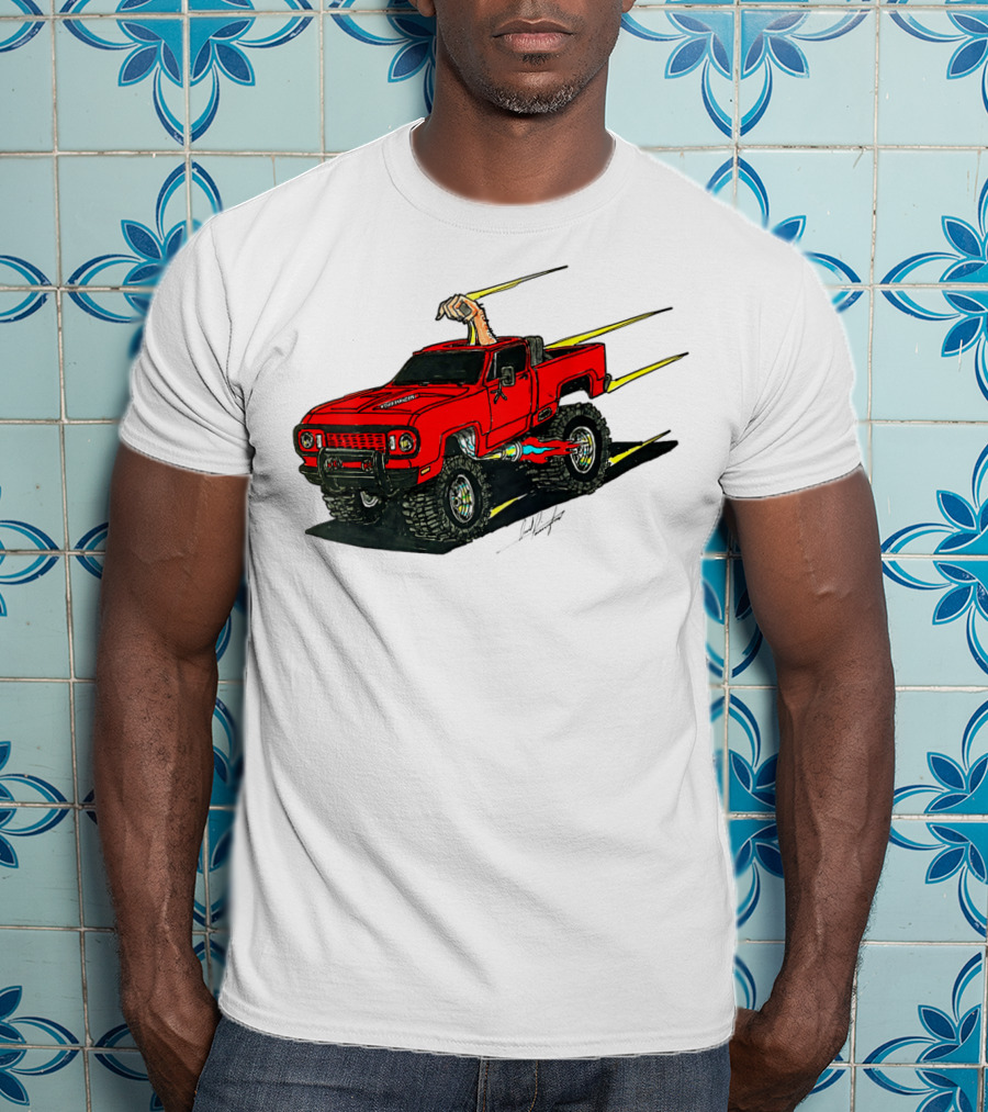 Kurt's Old Truck Red Off-Road Adventure With Arm Out The Window T-Shirt