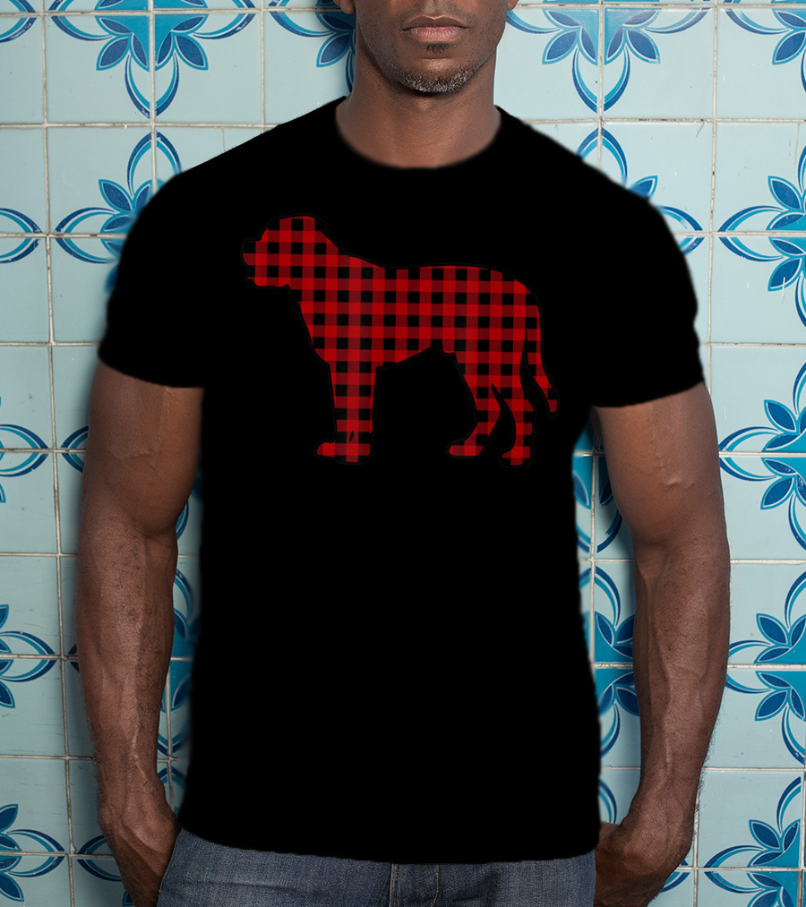 Mastiff Red Plaid Buffalo Christmas Dog T-Shirt