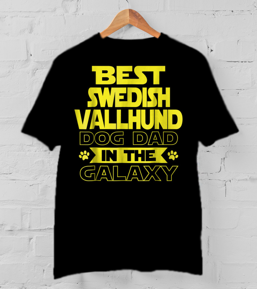 Best Swedish Vallhund Dog Dad In The Galaxy T-Shirt