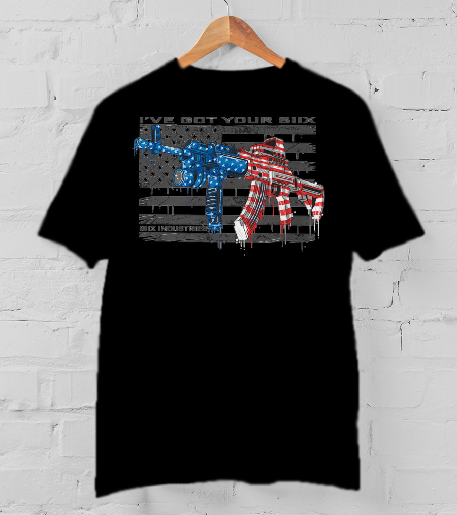 I've Got Your Six Industries American Flag Rifle T-Shirt