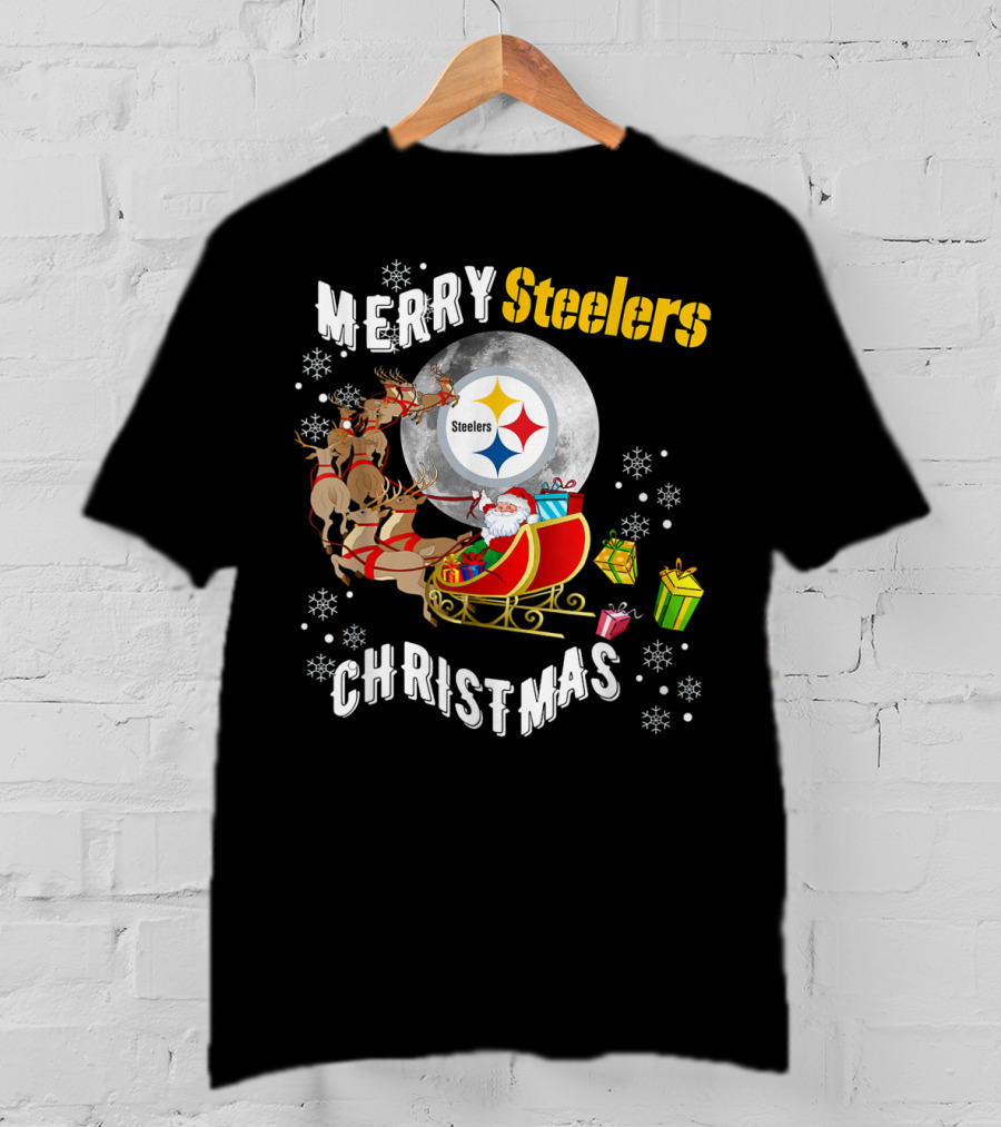 Merry Steelers Christmas Football Pittsburghsler Fan T-Shirt