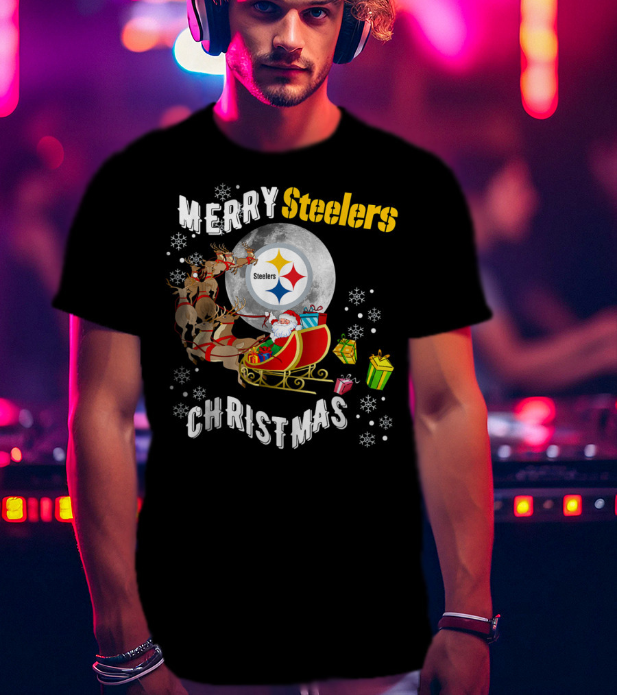 Merry Steelers Christmas Football Pittsburghsler Fan T-Shirt