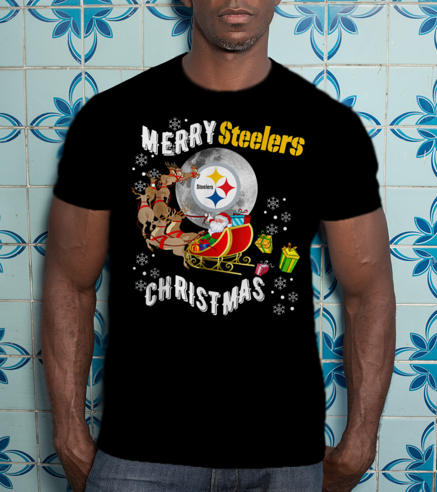 Merry Steelers Christmas Football Pittsburghsler Fan T-Shirt