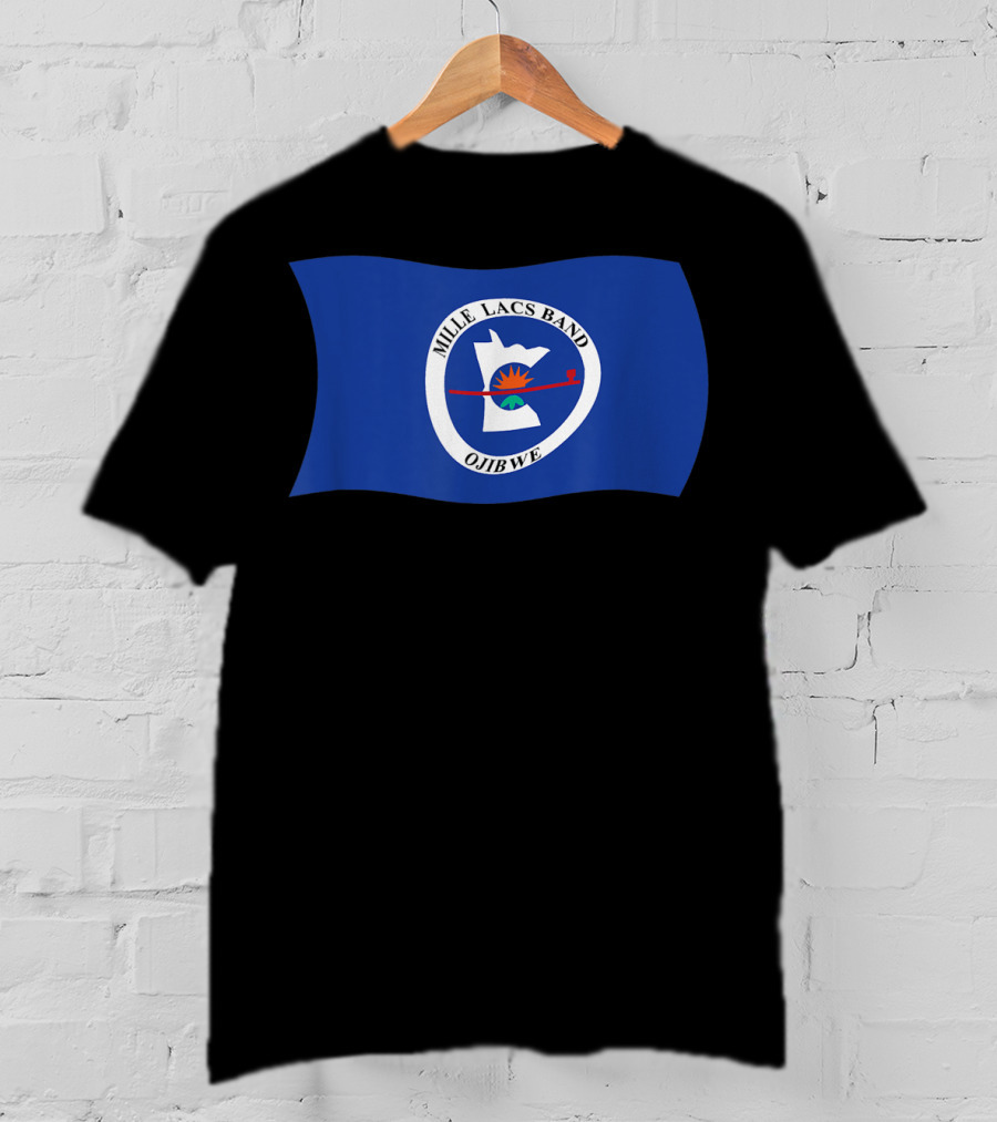 Mille Lacs Band Ojibwe Reservation Flag Blue Background T-Shirt