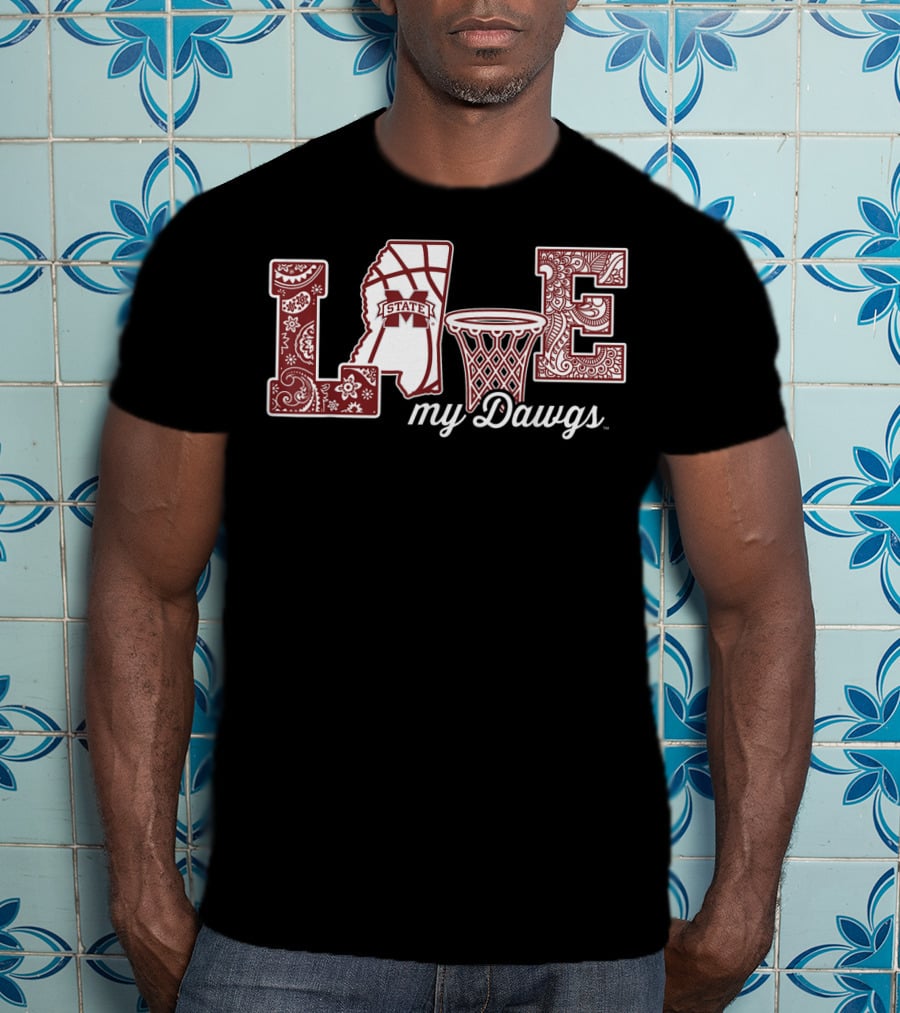 Mississippi State Love My Dawgs Basketball T-Shirt