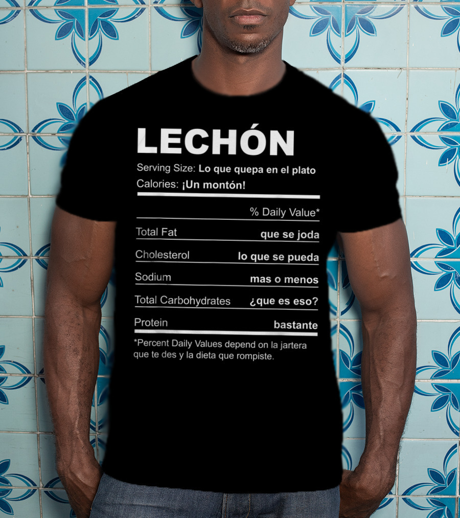 Navidades Puerto Rico Receta Lechon Asado Lo Que Quepa En El Plato Calories Un Monton Que Se Joda Que Se Pueda Mas O Menos Que Es Eso Bastante T-Shirt