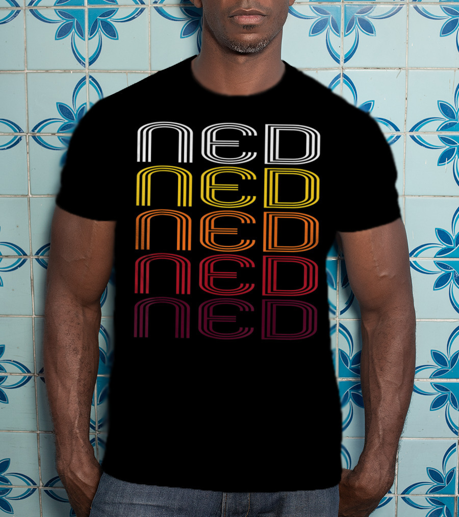 Ned Multicolor Gradient Wordmark T-Shirt