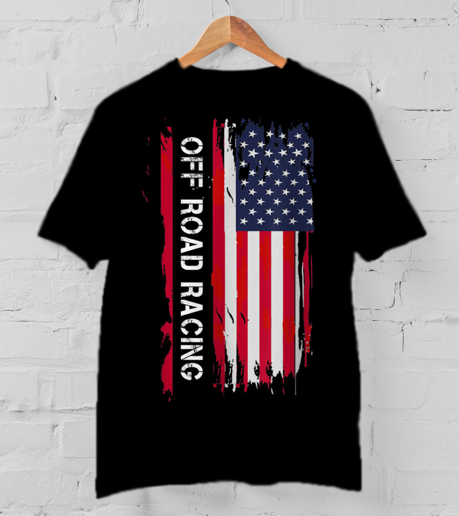 Off Road Racing American Flag T-Shirt