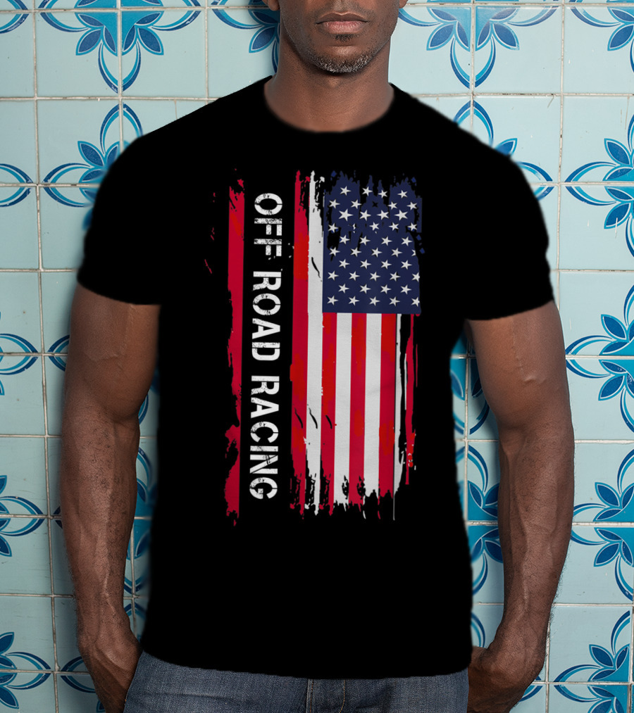 Off Road Racing American Flag T-Shirt