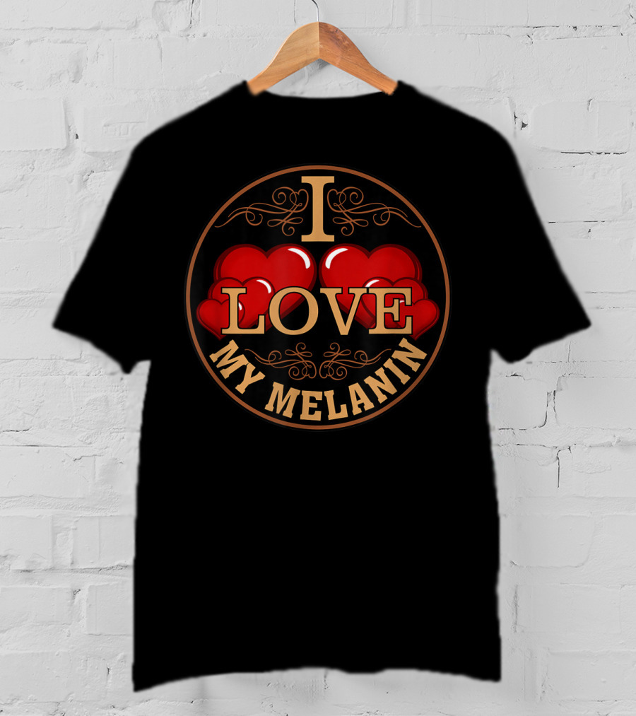 Oheneba I Love My Melanin Black Pride Heart T-Shirt