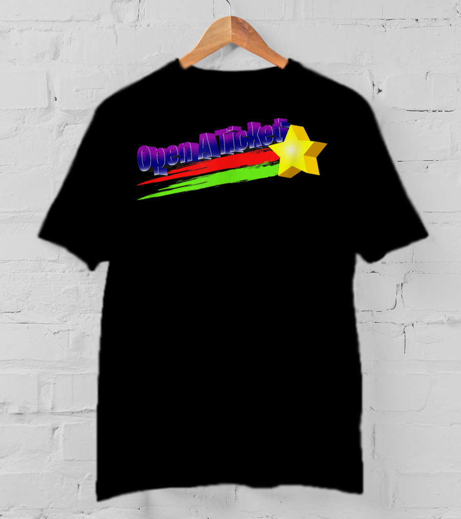 Open A Ticket Funny End User Star Brush Strokes T-Shirt