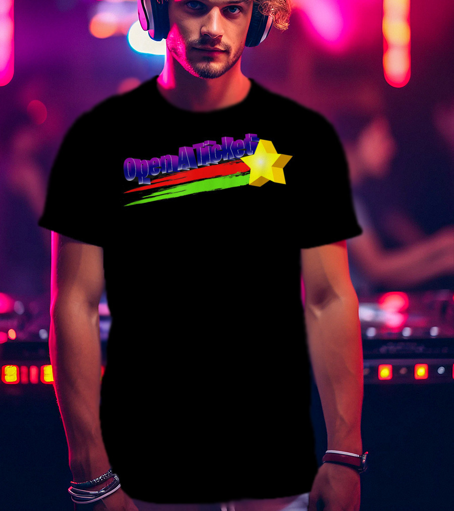 Open A Ticket Funny End User Star Brush Strokes T-Shirt