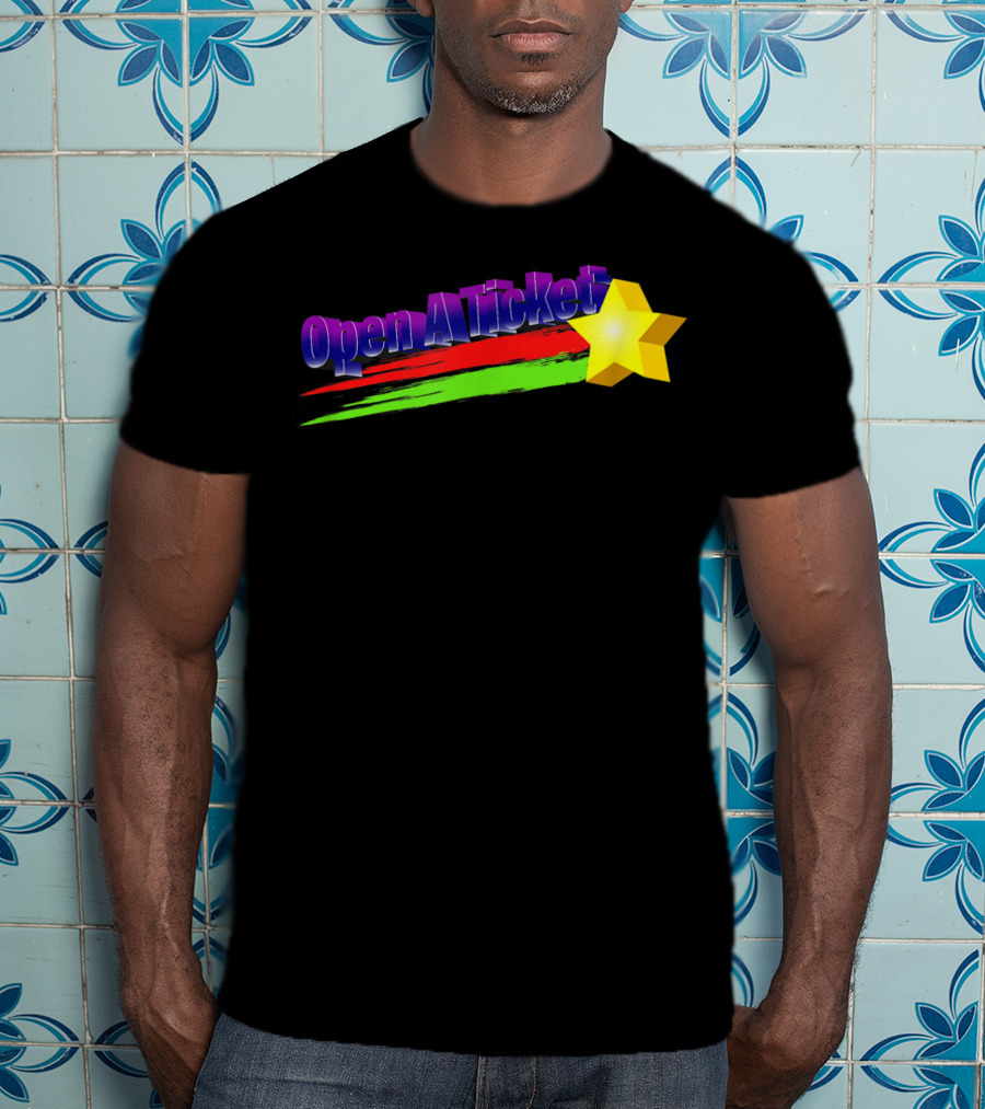 Open A Ticket Funny End User Star Brush Strokes T-Shirt