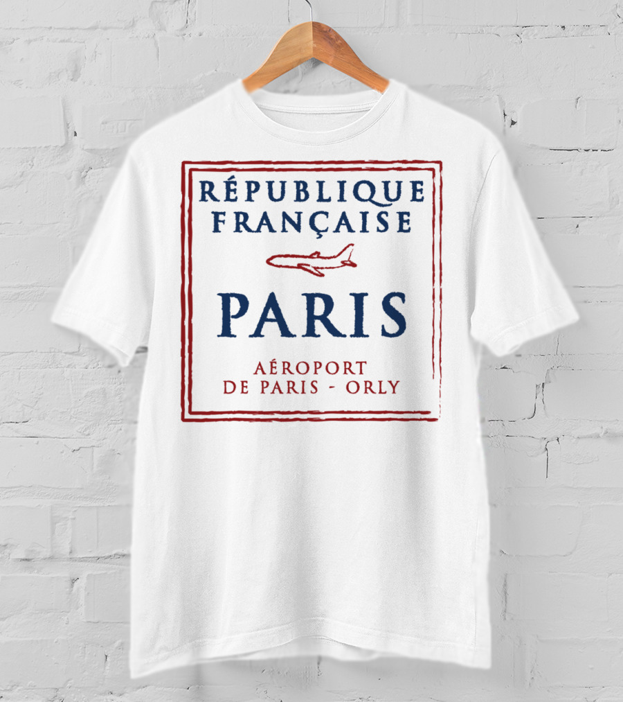 République Française Paris Aéroport De Paris-Orly Passport Stamp Vacation Travel T-Shirt
