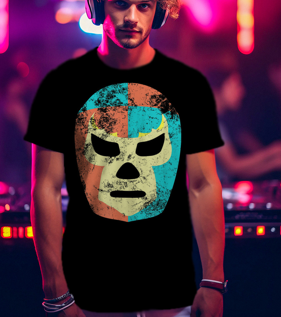 Retro Mexican Lucha Libre Wrestling Mask T-Shirt