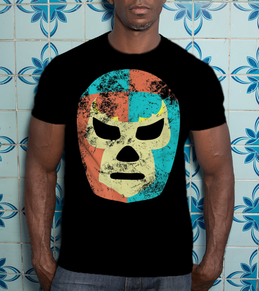 Retro Mexican Lucha Libre Wrestling Mask T-Shirt
