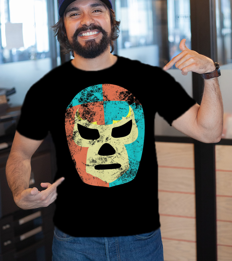 Retro Mexican Lucha Libre Wrestling Mask T-Shirt
