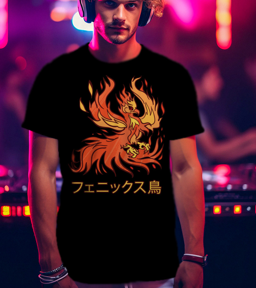 Rising Phoenix Fire Bird Japanese Aesthetic T-Shirt