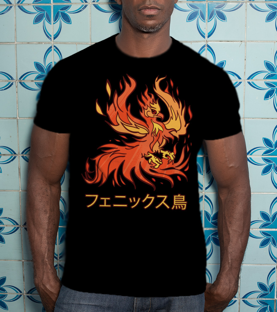 Rising Phoenix Fire Bird Japanese Aesthetic T-Shirt