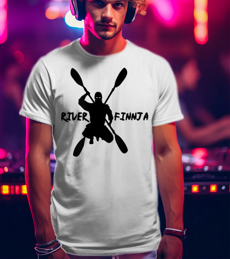 River Finnja Ninja Kayaking Rafting Paddle Adventure T-Shirt