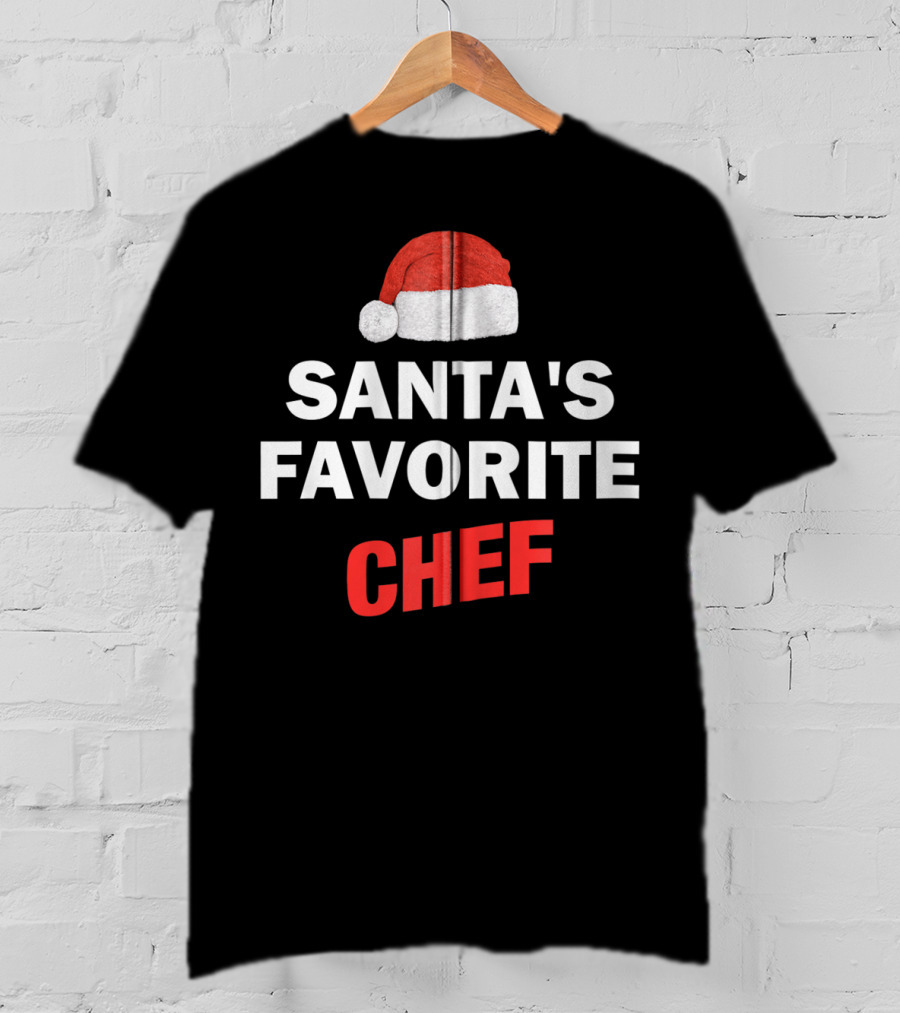 Santa's Favorite Chef Christmas Hat T-Shirt