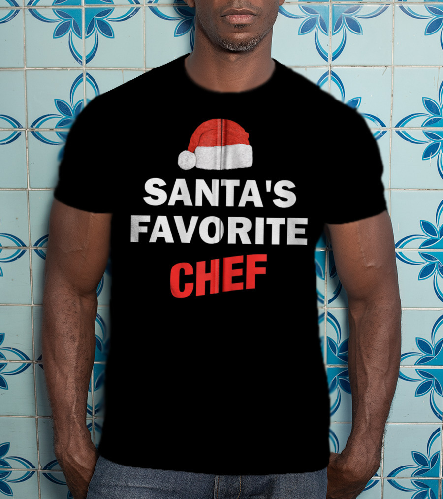 Santa's Favorite Chef Christmas Hat T-Shirt