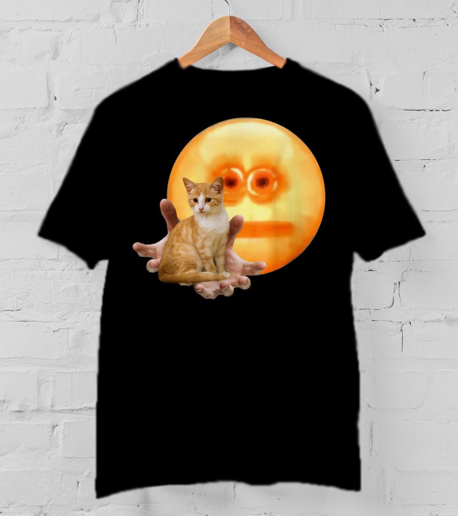 Screen Reaching Emoji Cat Meme Dank T-Shirt