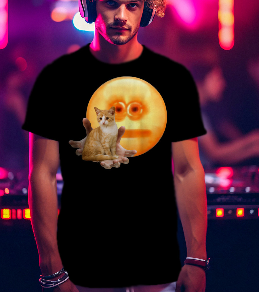 Screen Reaching Emoji Cat Meme Dank T-Shirt