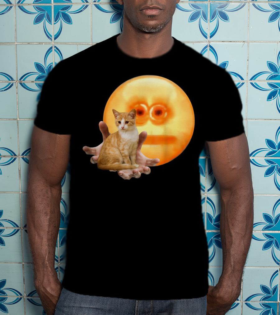 Screen Reaching Emoji Cat Meme Dank T-Shirt