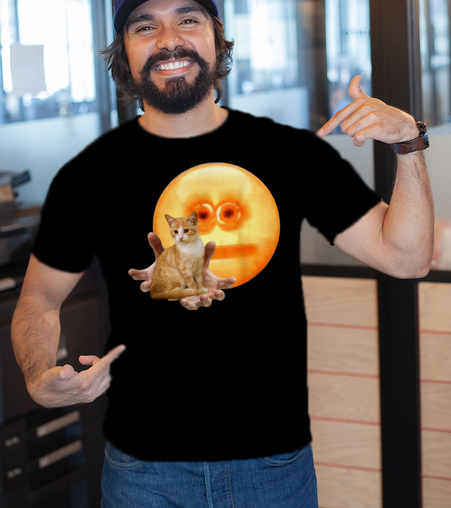 Screen Reaching Emoji Cat Meme Dank T-Shirt