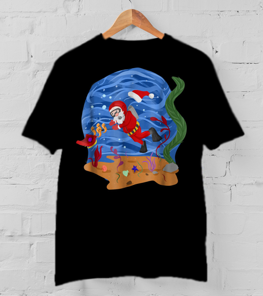 Santa Claus Scuba Diving Underwater Adventure T-Shirt