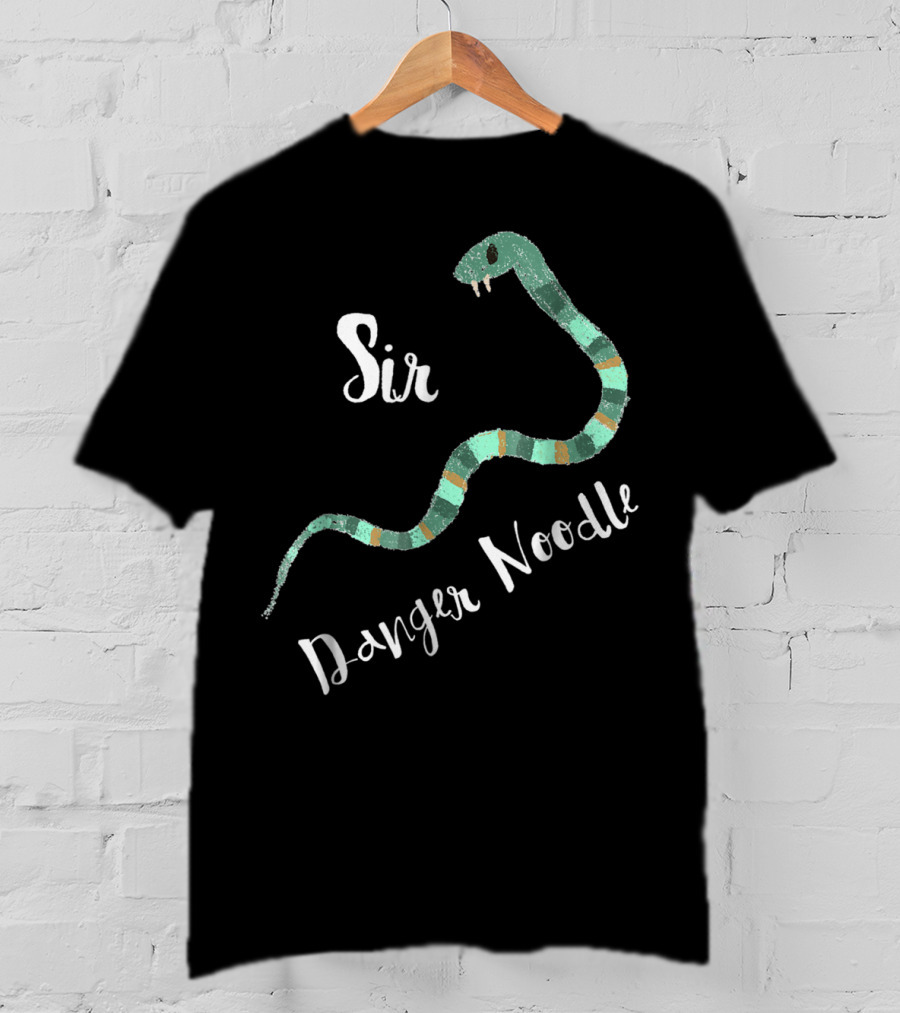 Sir Danger Noodle Snake Decor With Green Stripes T-Shirt