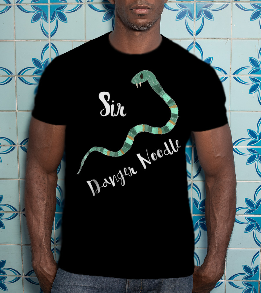 Sir Danger Noodle Snake Decor With Green Stripes T-Shirt