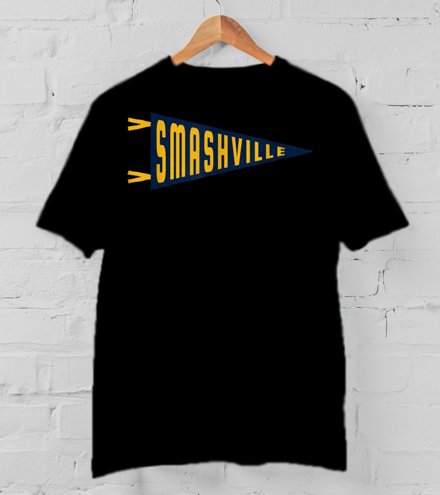 Smashville Pennant Flag Nashville Hockey T-Shirt