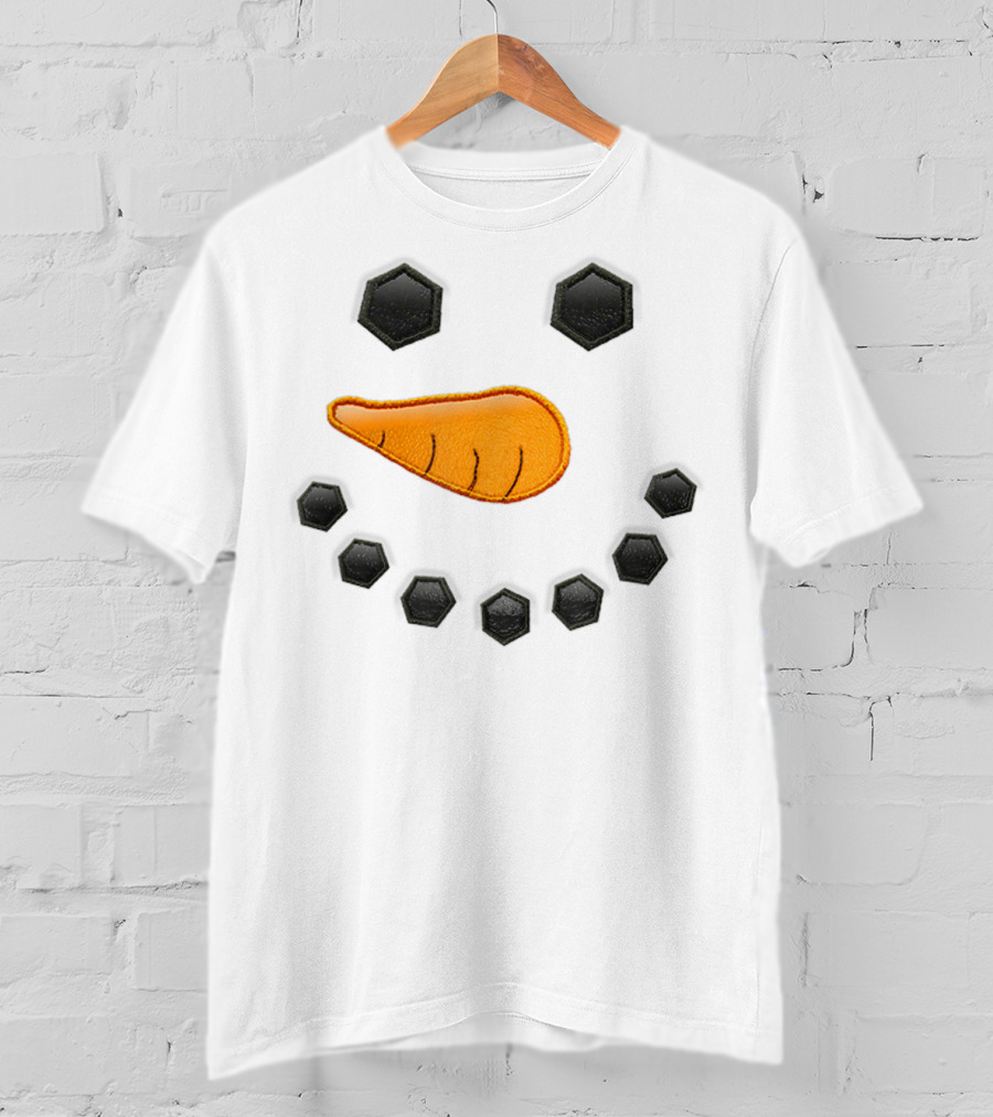 Snowman Face Kid's Christmas Frosty's Little Carrot Nose Smile T-Shirt