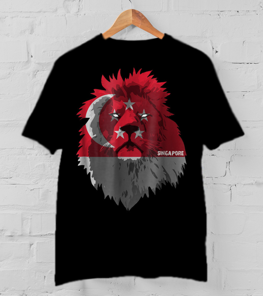 Singapore National Pride Lion Flag Soccer Team T-Shirt