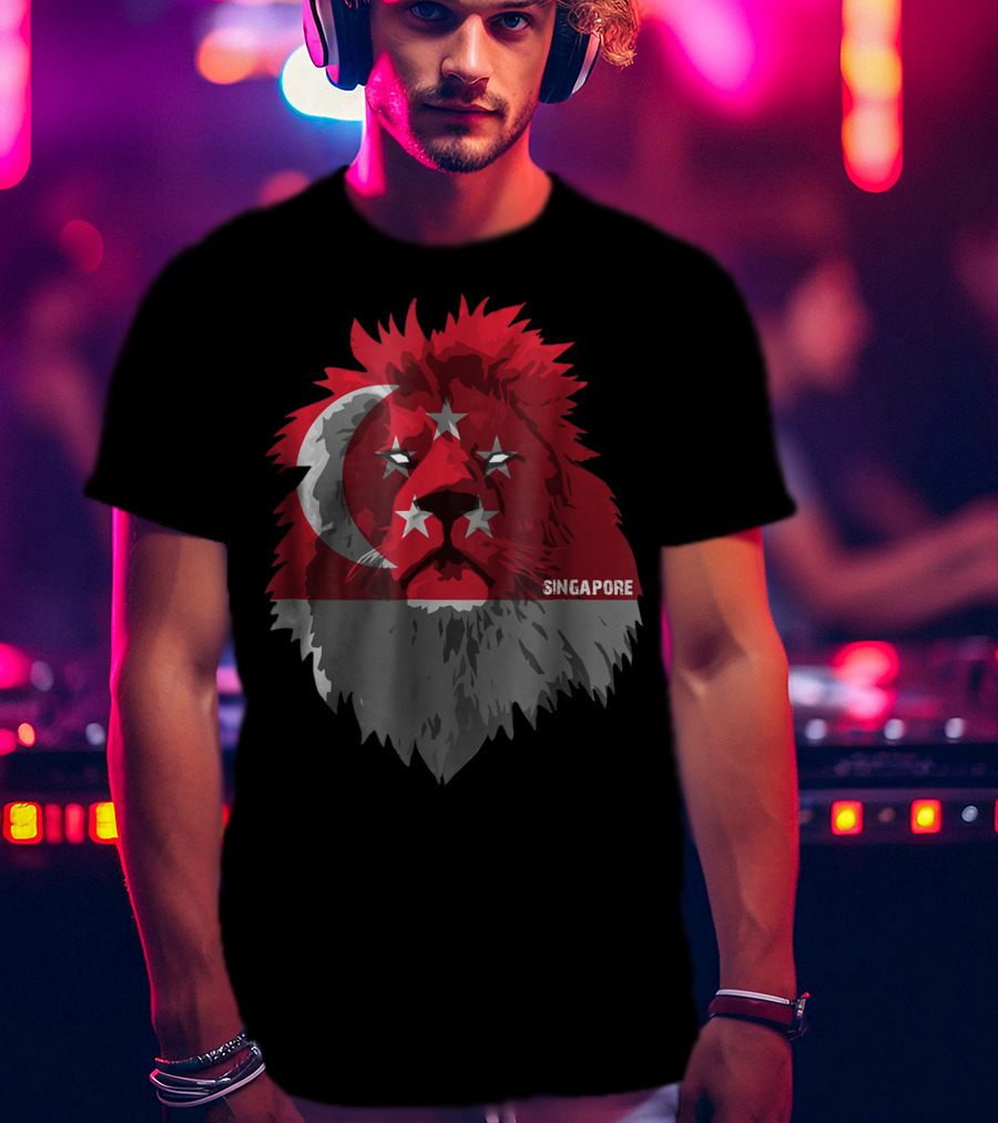 Singapore National Pride Lion Flag Soccer Team T-Shirt