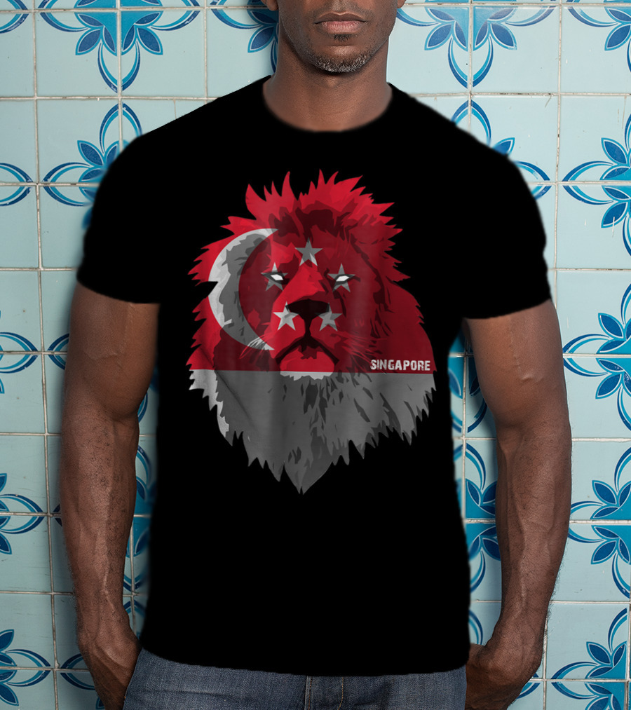 Singapore National Pride Lion Flag Soccer Team T-Shirt