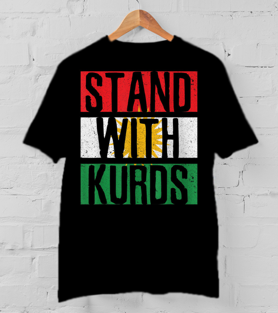Stand With Kurds Free Kurdistan Kurdish Flag Colors T-Shirt