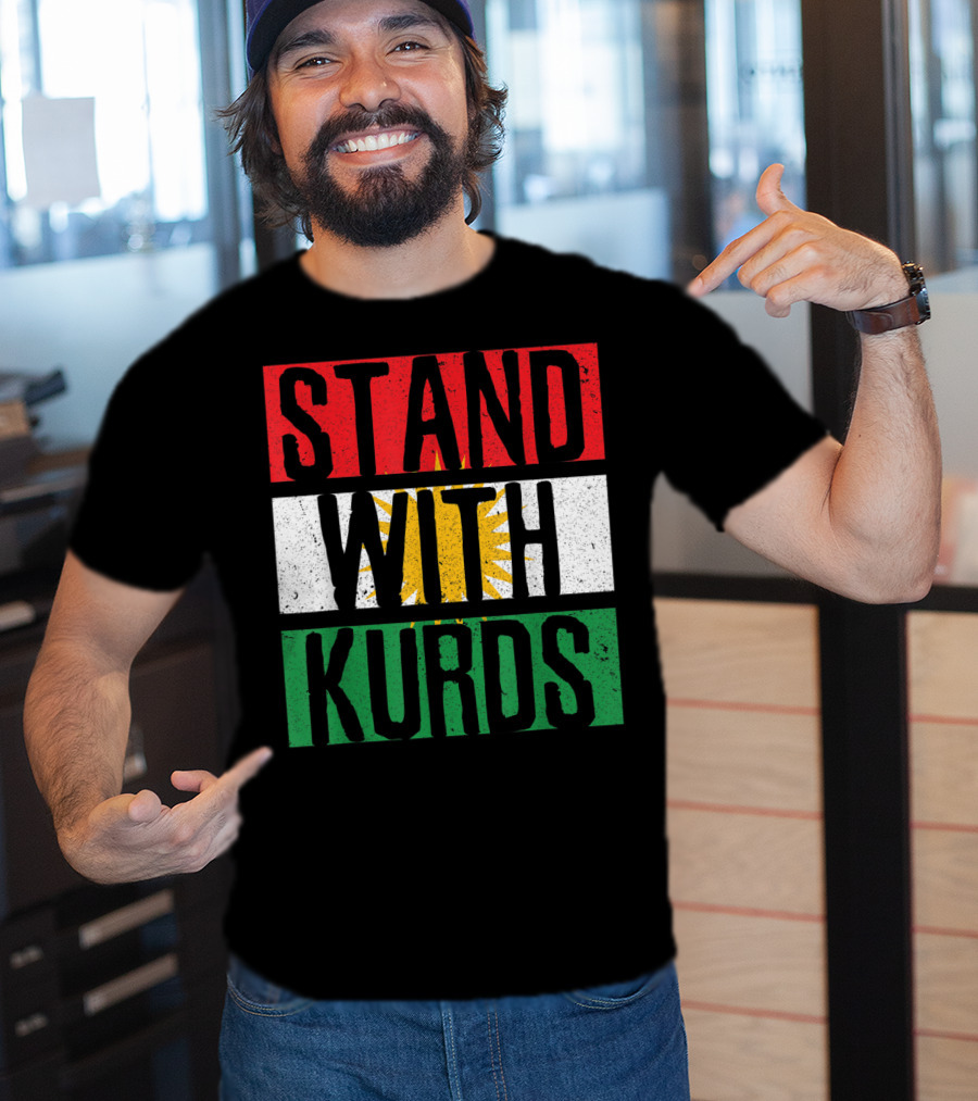 Stand With Kurds Free Kurdistan Kurdish Flag Colors T-Shirt