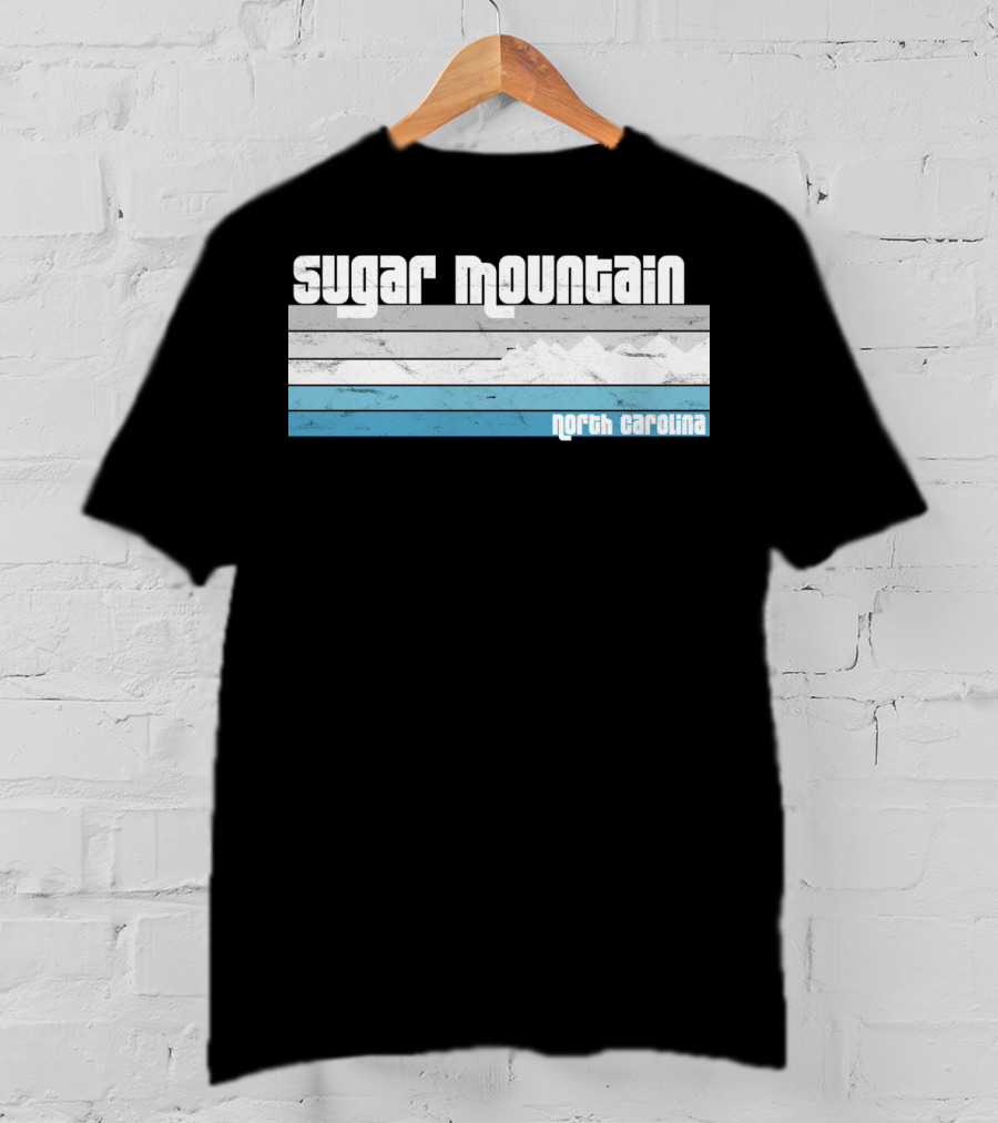 Sugar Mountain North Carolina Skiing Vintage Scenic T-Shirt