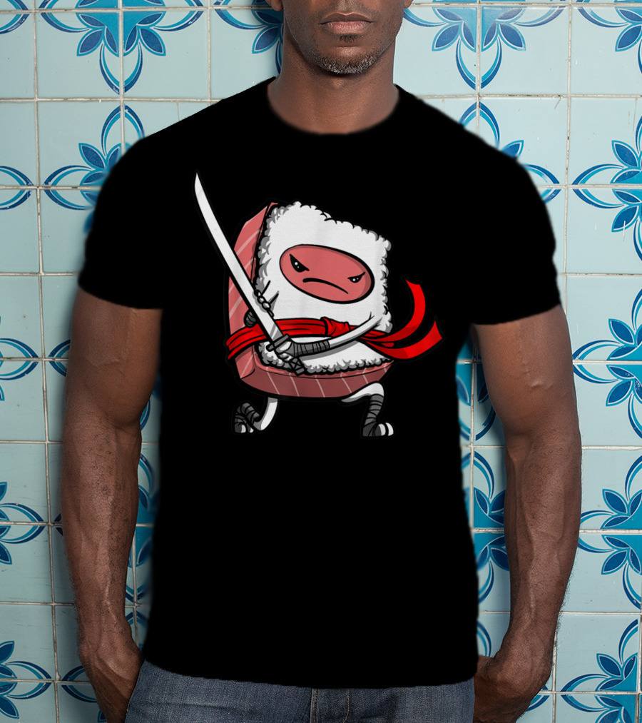 Kawaii Samurai Sushi Ninja Japanese Food T-Shirt