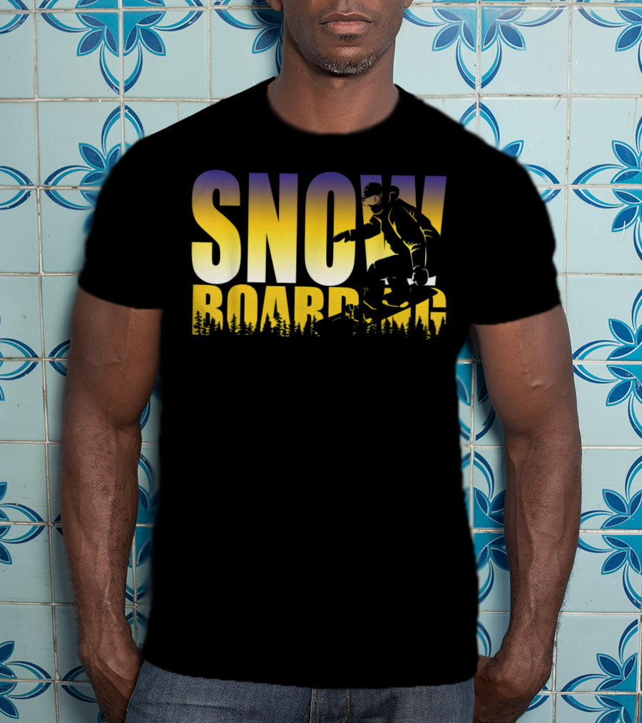 Szy Snowboarding Gnarly Bold Gradient Snowboarder T-Shirt