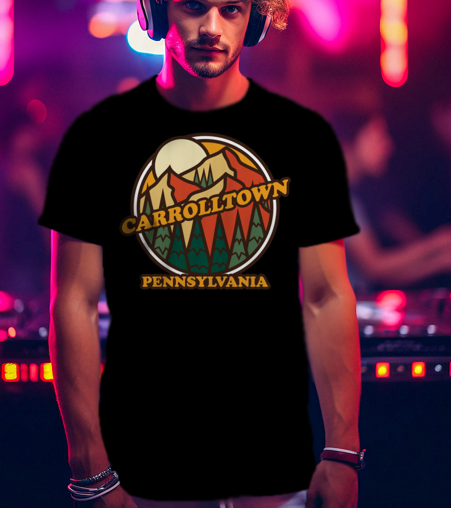 Carrolltown Pennsylvania Vintage Mountain Scene T-Shirt