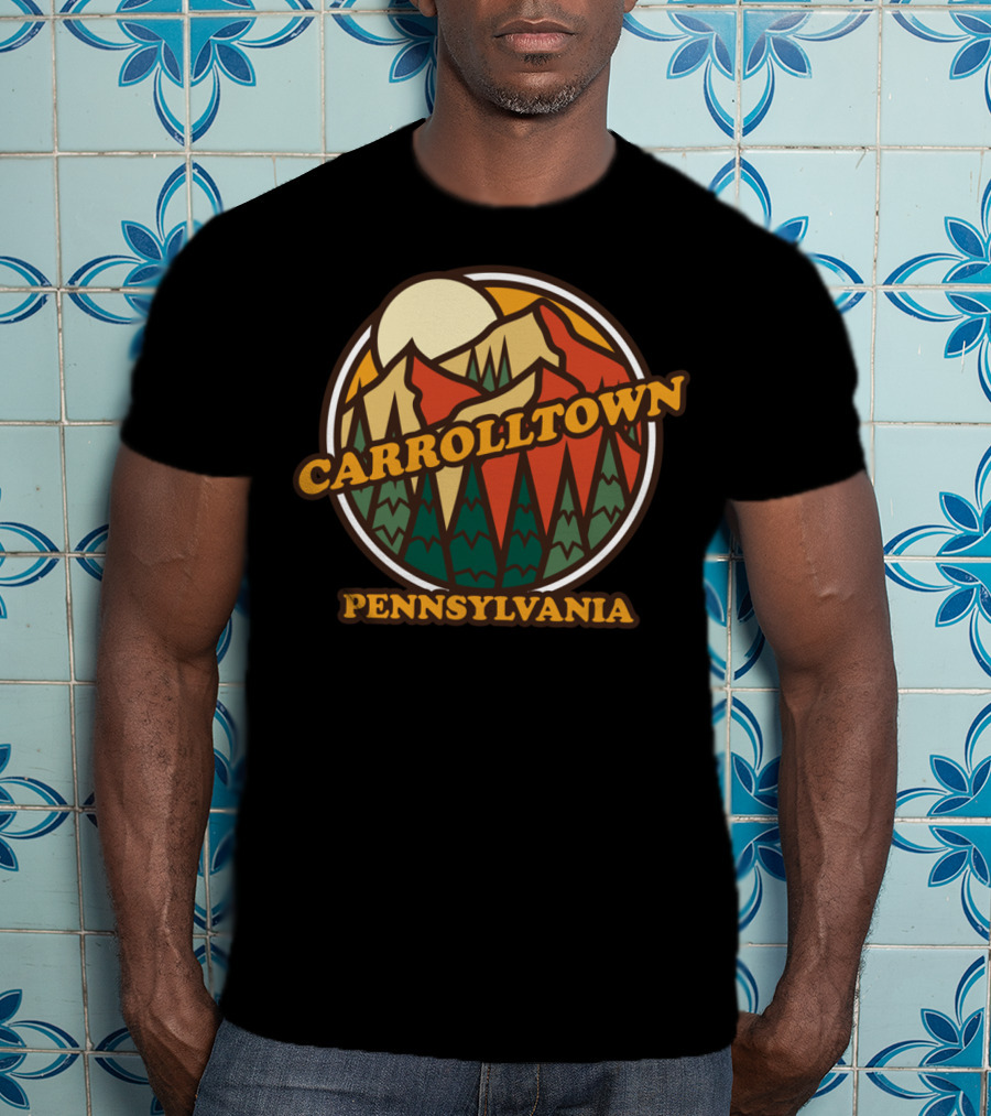 Carrolltown Pennsylvania Vintage Mountain Scene T-Shirt