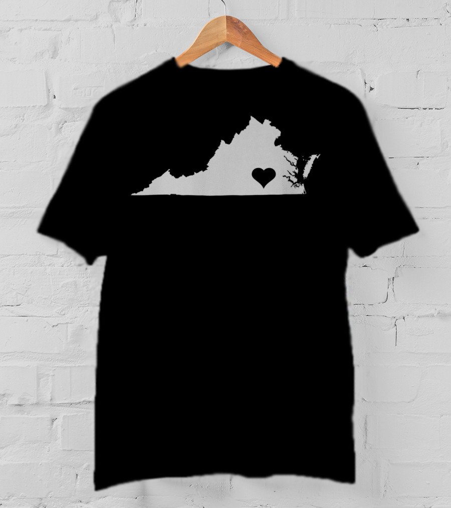 Virginia Love State Map Heart Home T-Shirt