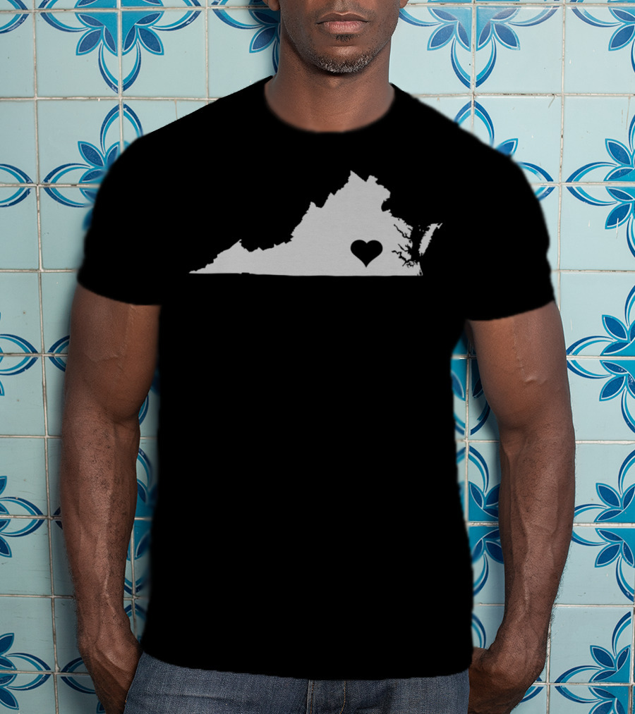 Virginia Love State Map Heart Home T-Shirt