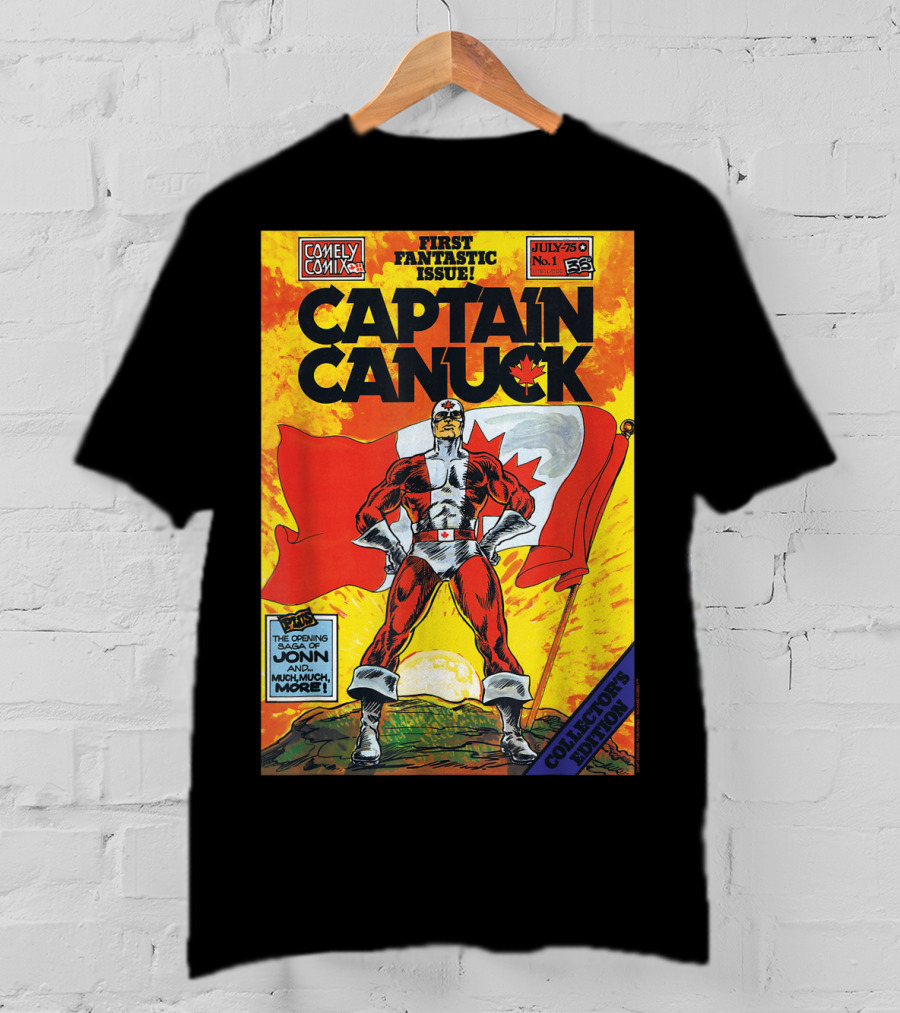 Comely Comix First Fantastic Issue Captain Canuck July 75 No. 1 Collector's Edition T-Shirt